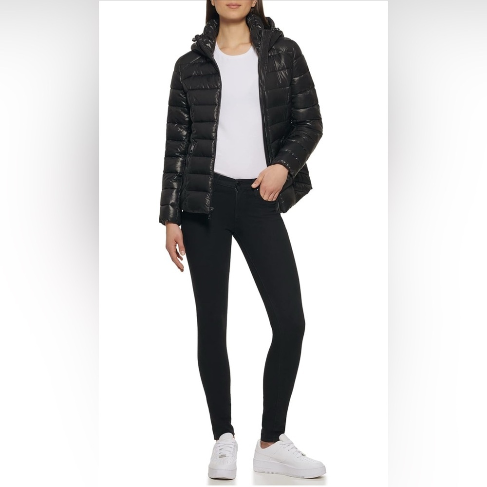 GUESS Women's Mid-Weight Hooded Balck Jacket Size 1X NWT - Picture 3 of 16